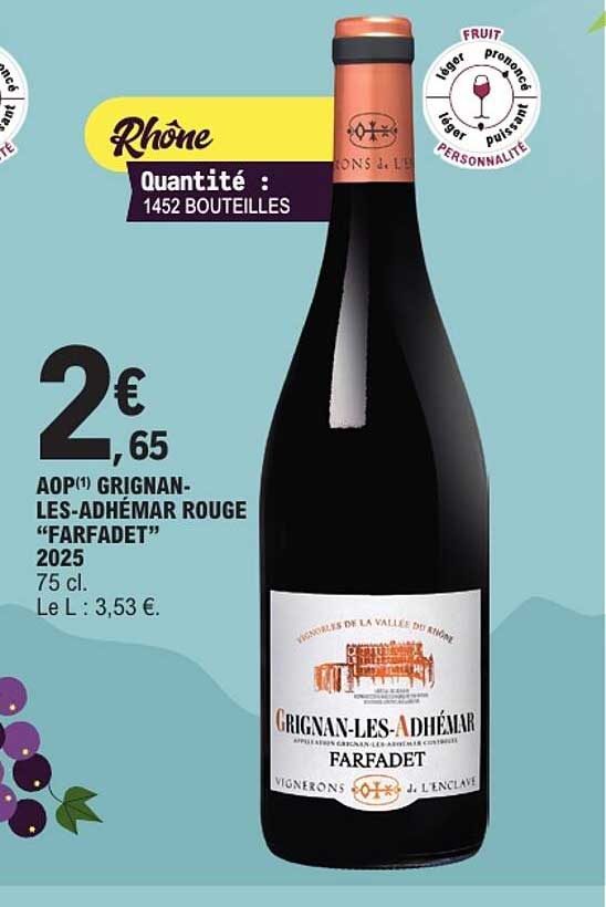 AOP(1) GRIGNAN-LES-ADHÉMAR ROUGE "FARFADET" 2025