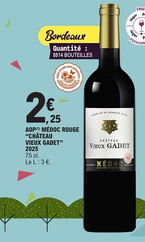 AOP(1) MÉDOC ROUGE “CHÂTEAU VIEUX GADET” 2025