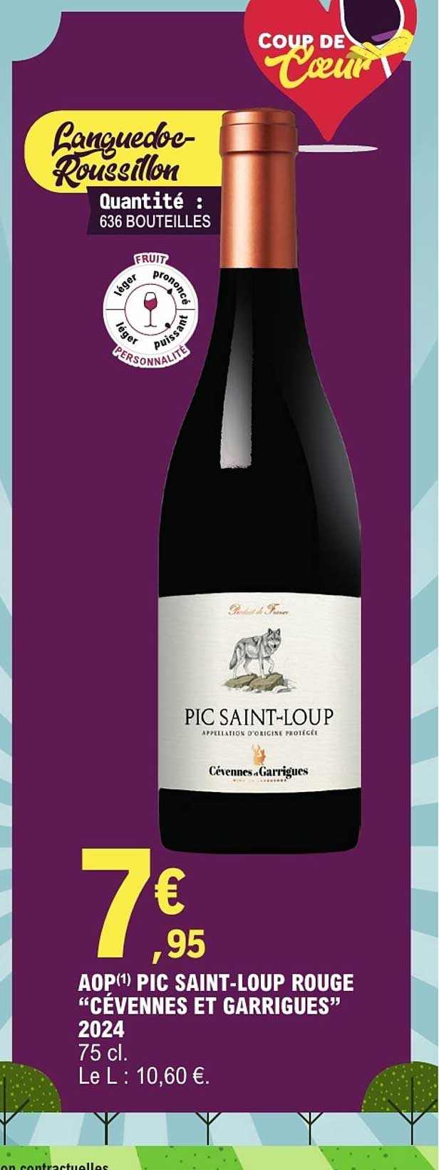 AOP(1) PIC SAINT-LOUP ROUGE “CÉVENNES ET GARRIGUES” 2024