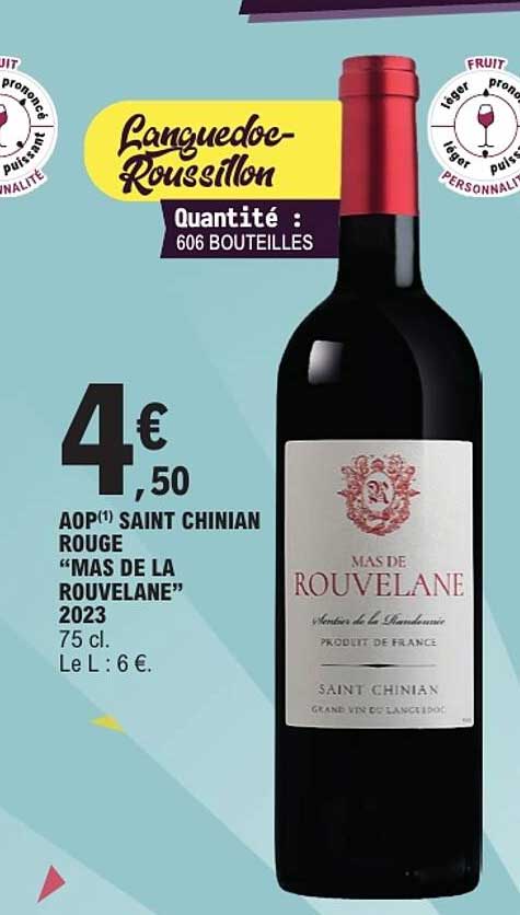 AOP(1) SAINT CHINIAN ROUGE “MAS DE LA ROUVELANE” 2023