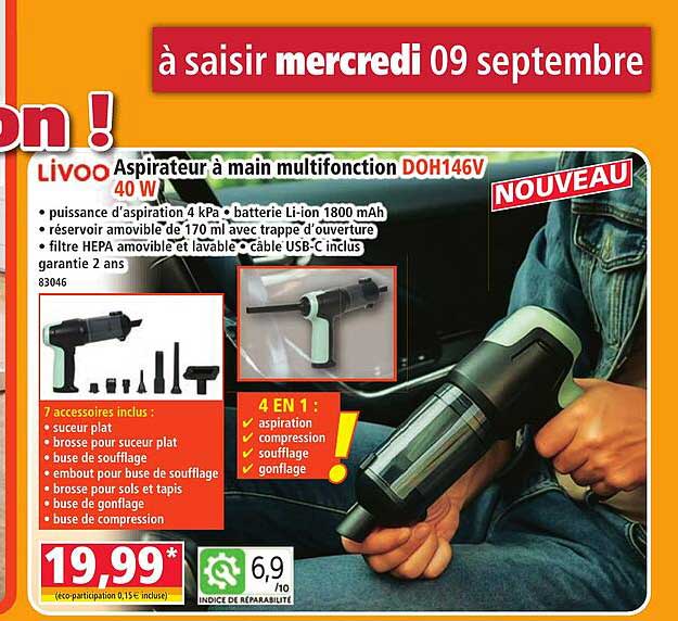 Aspirateur à main multifonction DOH146V 40 W