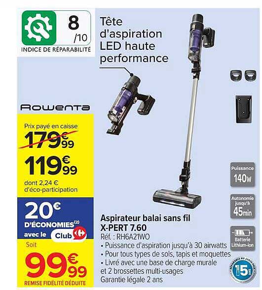 Aspirateur balai sans fil X-PERT 7.60