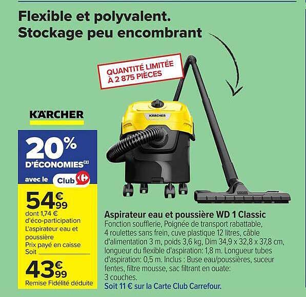 Aspirateur eau et poussière WD 1 Classic