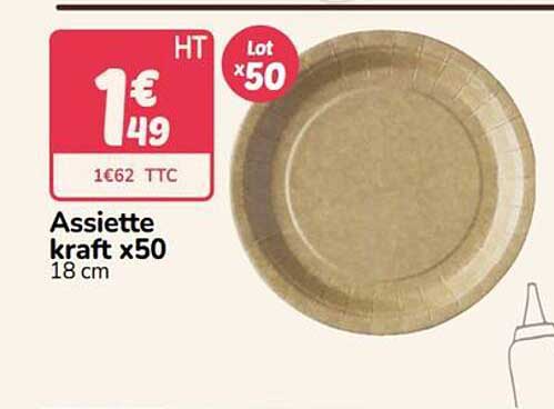 Assiette kraft x50 18 cm