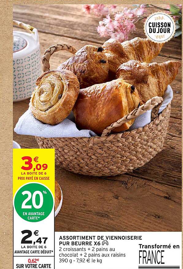 ASSORTIMENT DE VIENNOISERIE PUR BEURRE X6