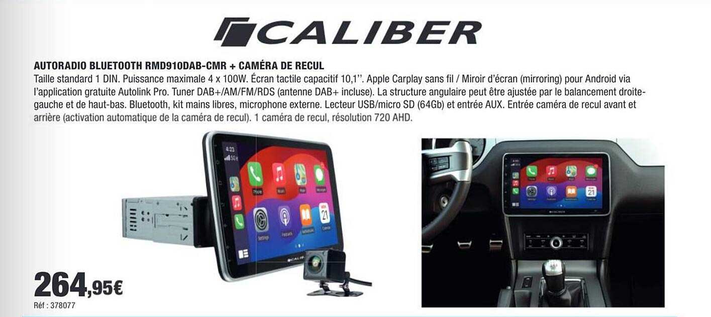 AUTORADIO BLUETOOTH RMD910DAB-CMR + CAMÉRA DE RECUL
