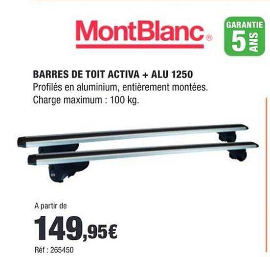 BARRES DE TOIT ACTIVA + ALU 1250