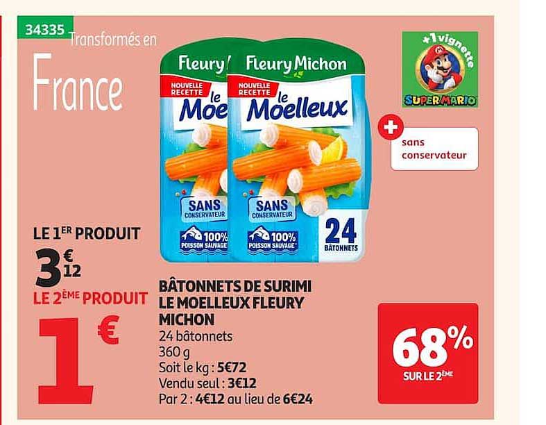 BÂTONNETS DE SURIMI LE MOELLEUX FLEURY MICHON