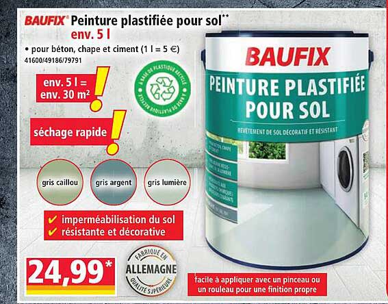 BAUFIX Peinture plastifiée pour sol** env. 5 l