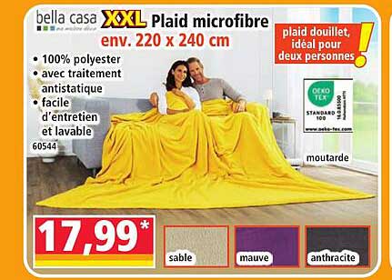 bella casa XXL Plaid microfibre env. 220 x 240 cm