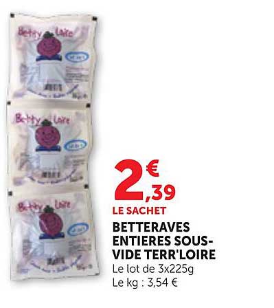 BETTERAVES ENTIRES SOUS-VIDE TERRA'LOIRE