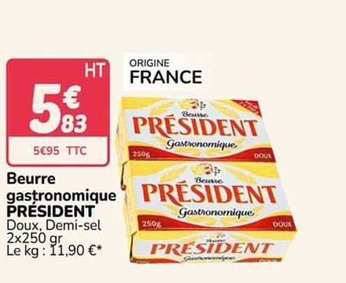 Beurre gastronomique PRÉSIDENT