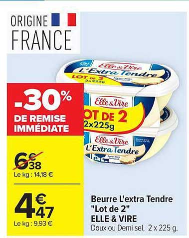 Beurre L'extra Tendre "Lot de 2" ELLE & VIRE