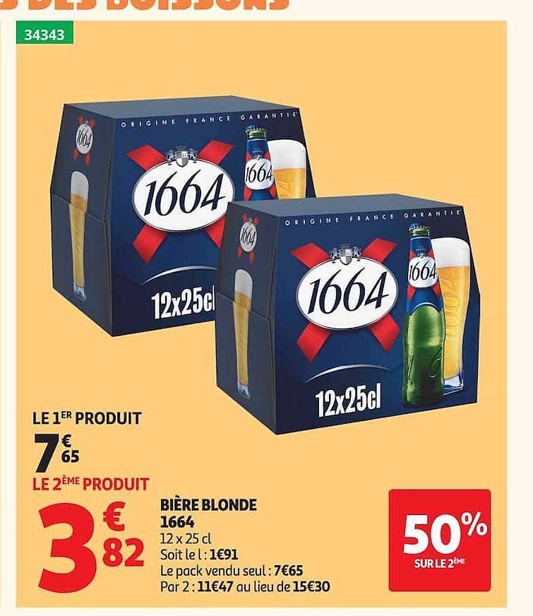 BIÈRE BLONDE 1664 12 x 25 cl