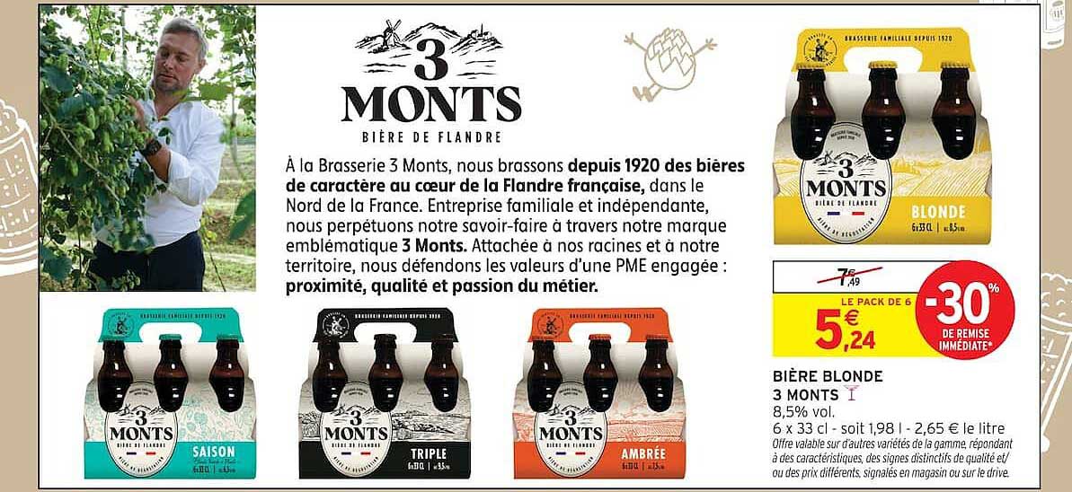 BIÈRE BLONDE 3 MONTS