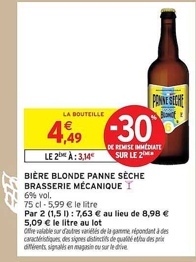 BIÈRE BLONDE PANNE SÈCHE BRASSERIE MÉCANIQUE