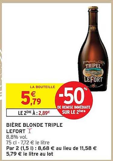 Bière blonde triple Lefort