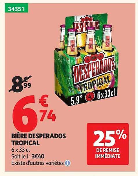 BIÈRE DESPERADOS TROPICAL