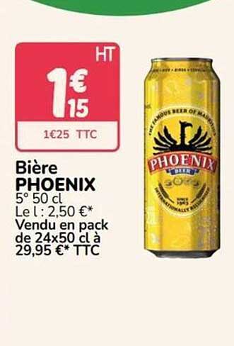 Bière PHOENIX 5° 50 cl