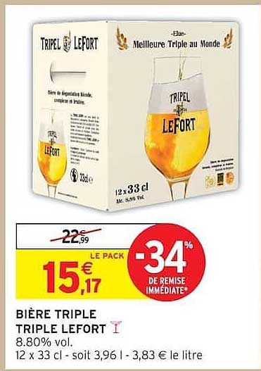BIÈRE TRIPLE TRIPLE LEFORT
