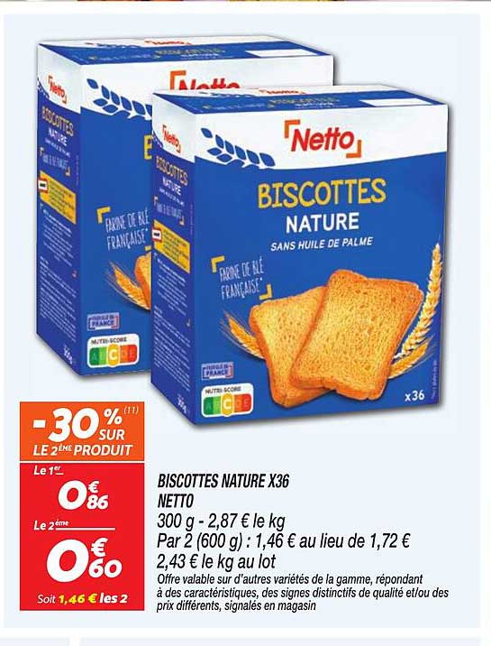 BISCOTTES NATURE X36 NETTO
