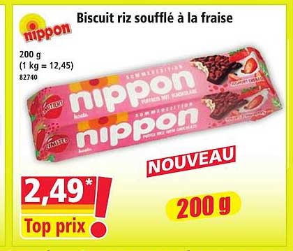 Biscuit riz soufflé à la fraise