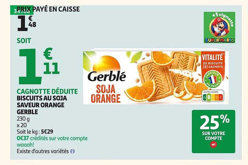 BISCUITS AU SOJA SAVEUR ORANGE GERBLE