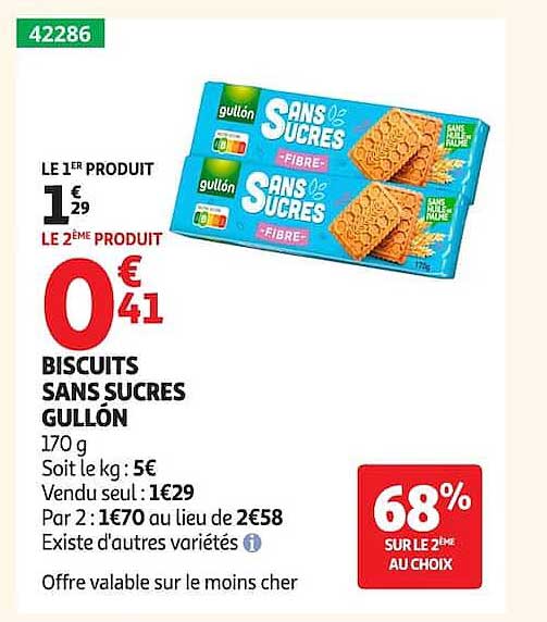 BISCUITS SANS SUCRES GULLÓN