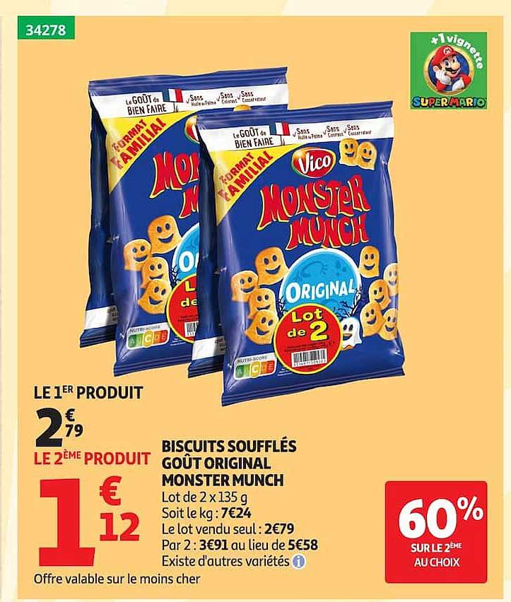 BISCUITS SOUFFLÉS GOÛT ORIGINAL MONSTER MUNCH