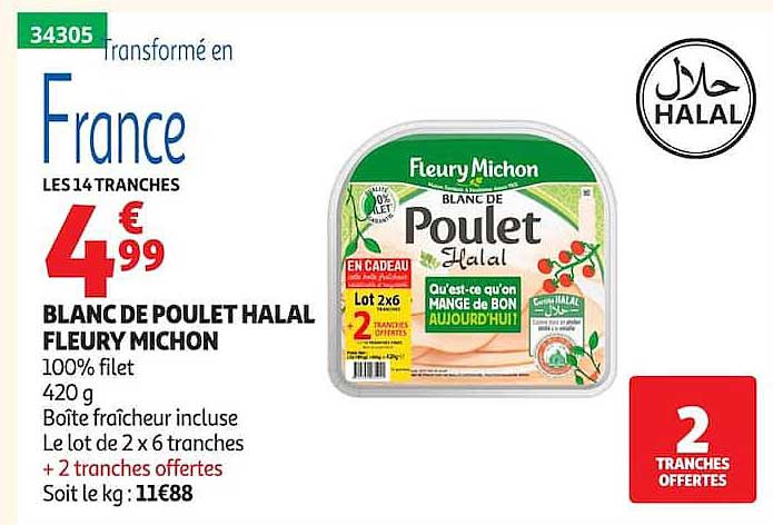 BLANC DE POULET HALAL FLEURY MICHON