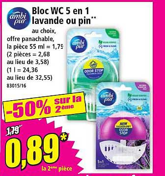 Bloc WC 5 en 1 lavande ou pin**