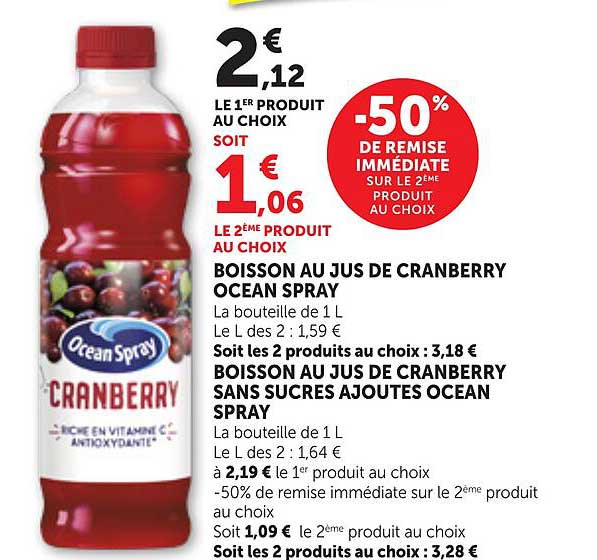 BOISSON AU JUS DE CRANBERRY OCEAN SPRAY