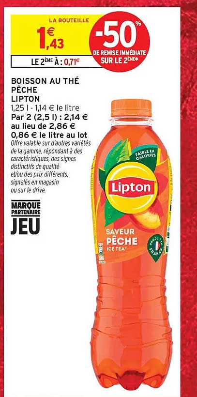 BOISSON AU THÉ PÊCHE LIPTON