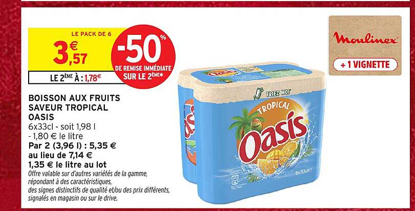BOISSON AUX FRUITS SAVEUR TROPICAL OASIS