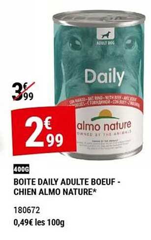 BOITE DAILY ADULTE BOEUF - CHIEN ALMO NATURE*