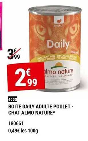 BOITE DAILY ADULTE POULET - CHAT ALMO NATURE*
