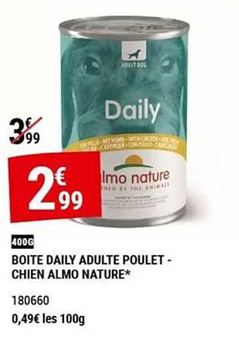 BOITE DAILY ADULTE POULET - CHIEN ALMO NATURE*