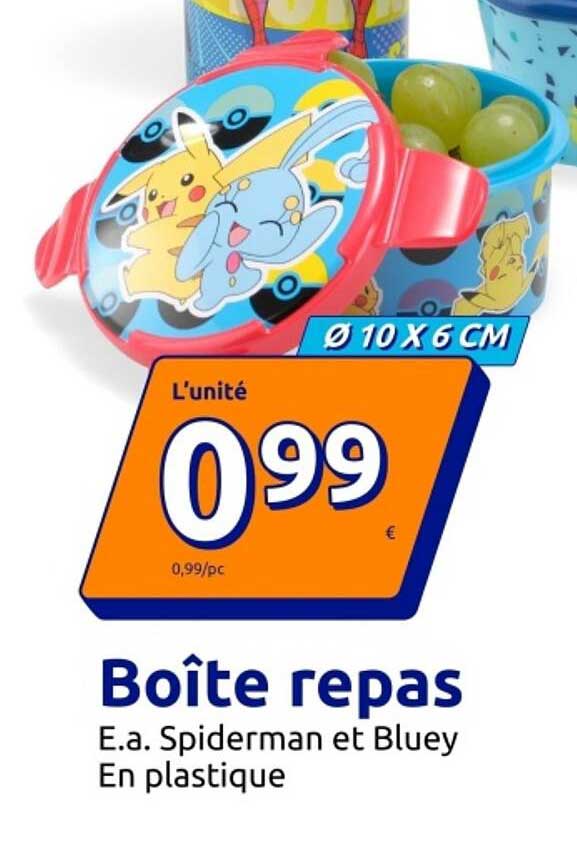 Boîte repas E.a. Spiderman et Bluey En plastique