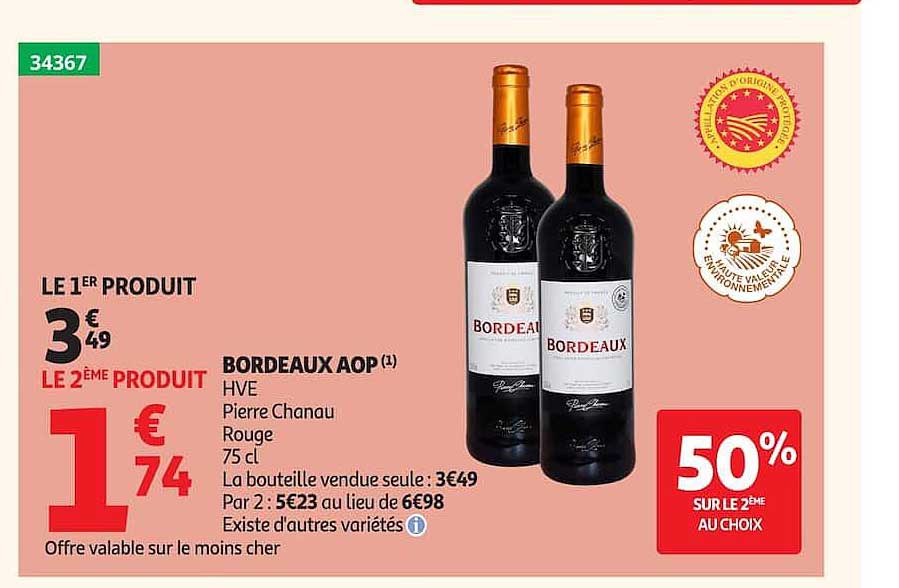 BORDEAUX AOP HVE Pierre Chanau Rouge 75 cl