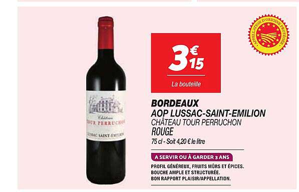 BORDEAUX AOP LUSSAC-SAINT-EMILION CHÂTEAU TOUR PERRUCHON ROUGE