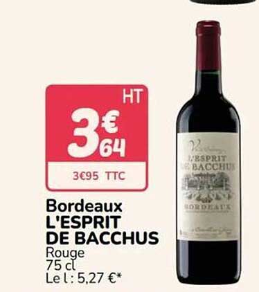 Bordeaux L'ESPRIT DE BACCHUS Rouge 75 cl