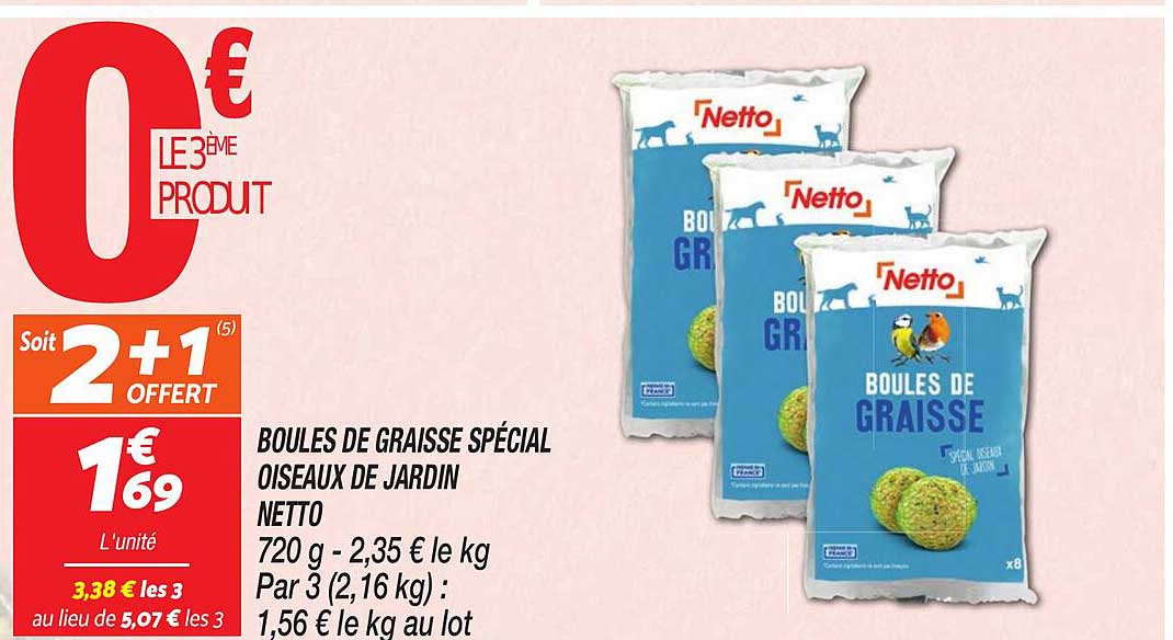 BOULES DE GRAISSE SPÉCIAL OISEAUX DE JARDIN NETTO
