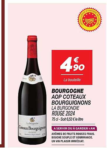 BOURGOGNE AOP COTEAUX BOURGUIGNONS LA BOURGOGNE ROUGE 2024