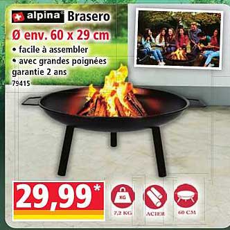 Brasero Ø env. 60 x 29 cm