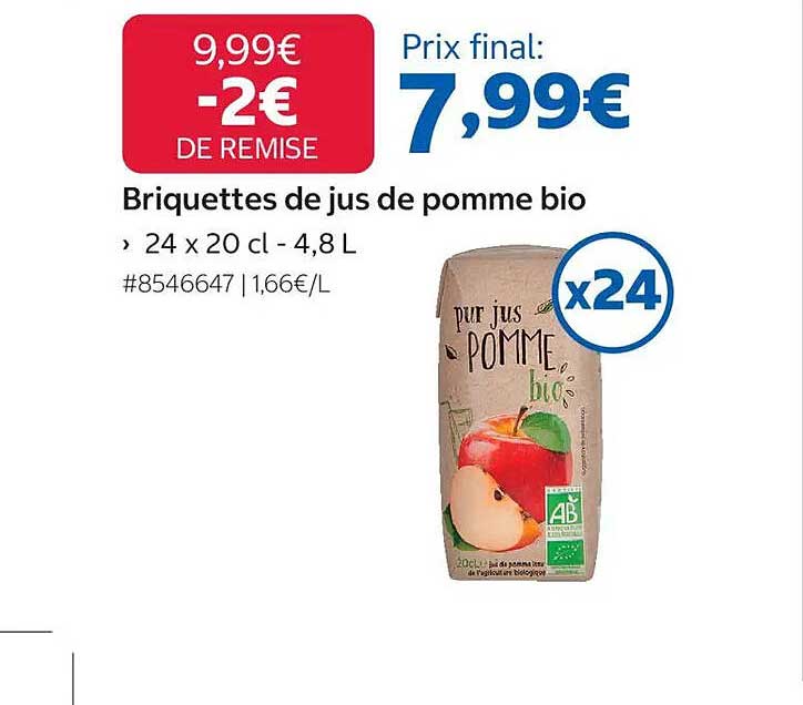 Briquettes de jus de pomme bio