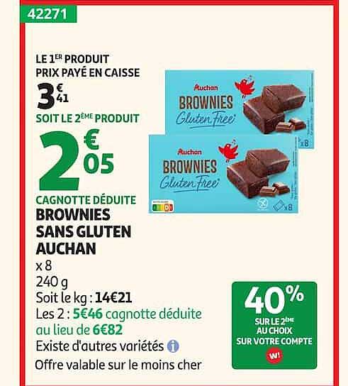 BROWNIES SANS GLUTEN AUCHAN