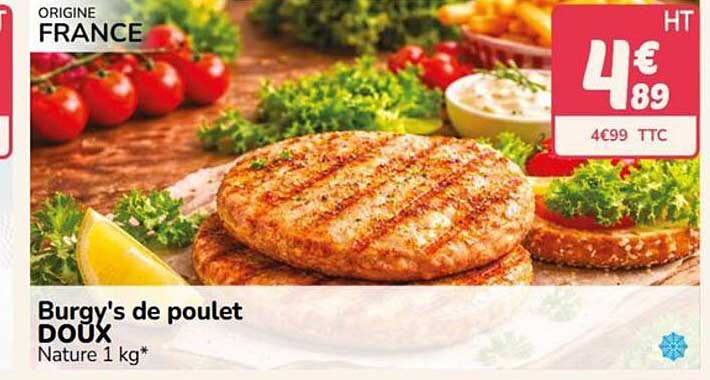 Burgy's de poulet DOUX Nature 1 kg*