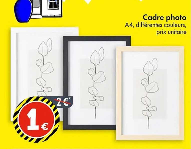 Cadre photo A4, différentes couleurs, prix unitaire