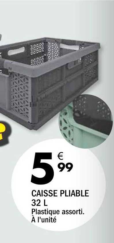 CAISSE PLIABLE 32 L Plastique assorti. À l'unité