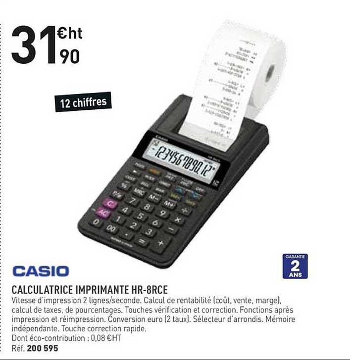 CALCULATRICE IMPRIMANTE HR-8RCE